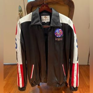 RARE Vintage ‘80s H&H Leather USA Bomber Jacket SIZE XL